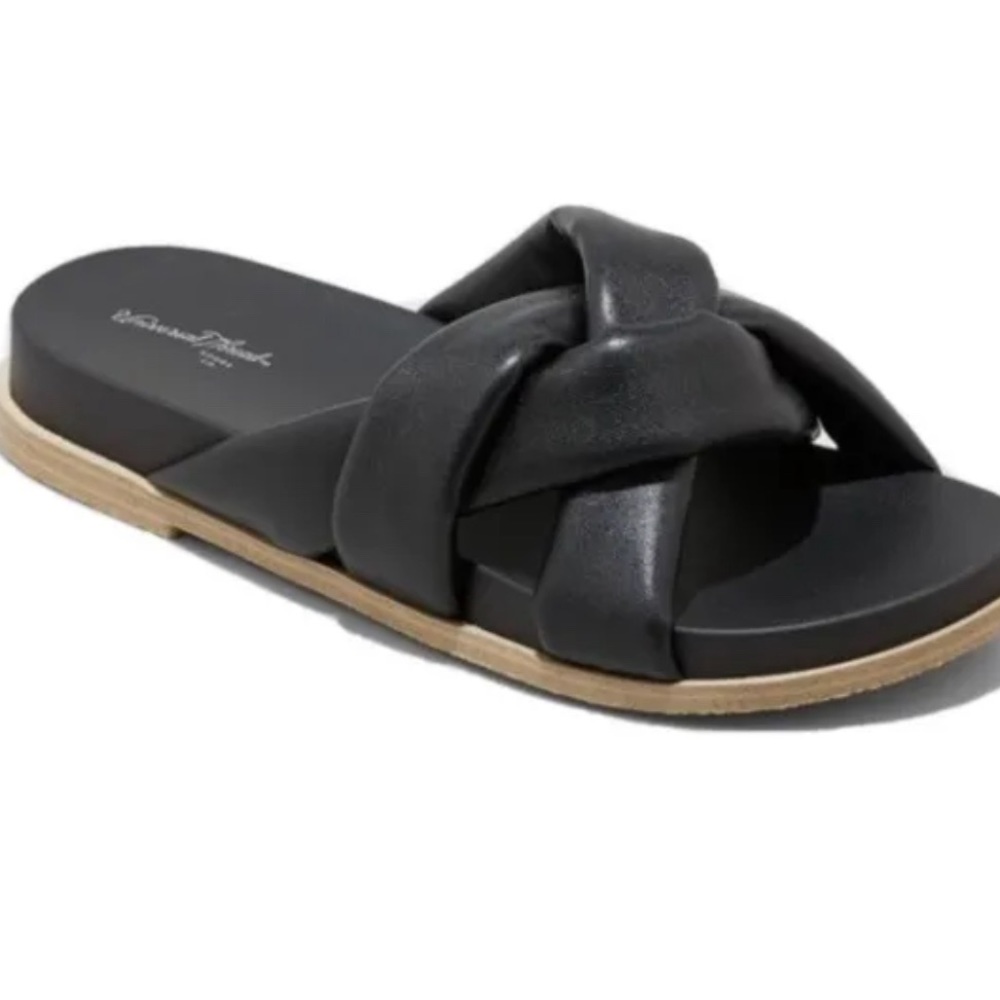 Women's Black Cosette Padded Slide Sandals Universal Thread Size 10